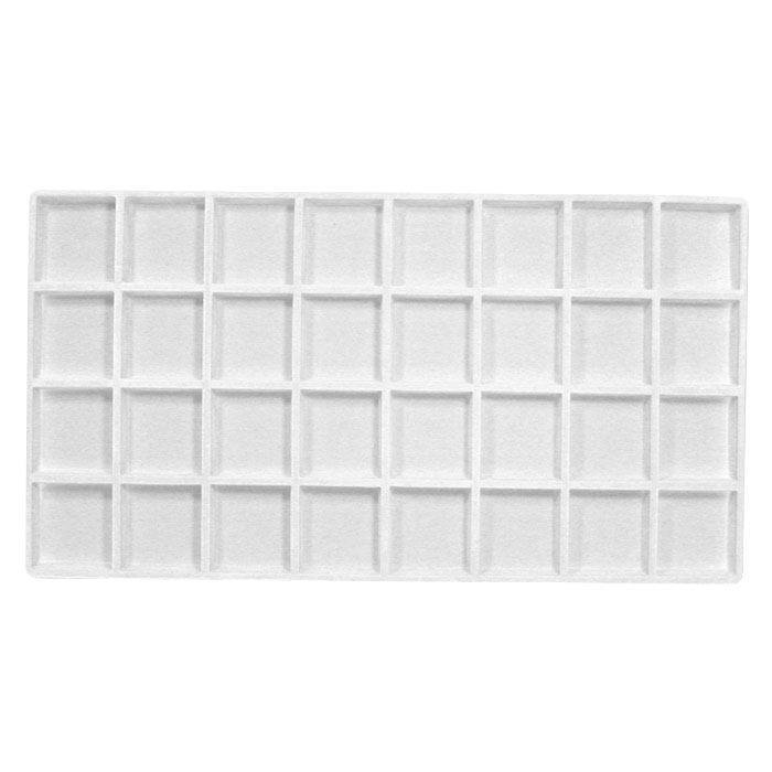 Full Size White 32 Compartment Jewelry Tray Liner Insert
