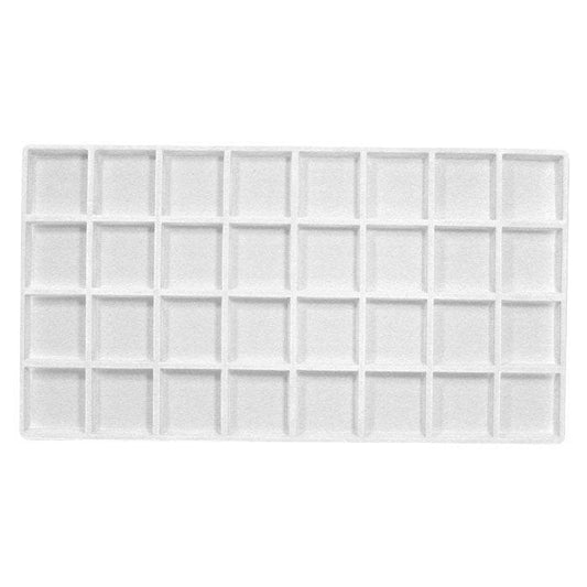Full Size White 32 Compartment Jewelry Tray Liner Insert