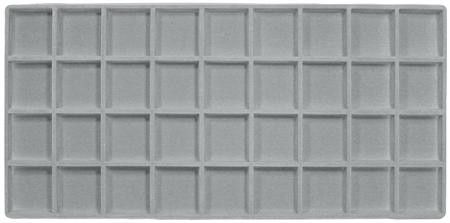 Full Size Grey 36 Compartment Jewelry Tray Liner Insert