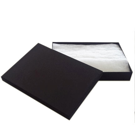 #MB85 - 8 x 5 x 1 1/4"H Black Cotton Filled Paper Box