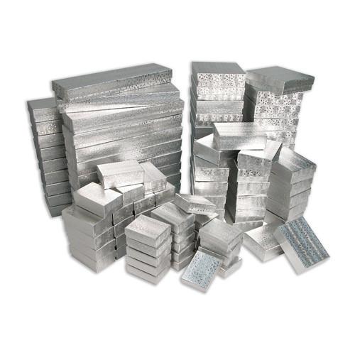 #99 - Assorted Silver Cotton Filled Boxes