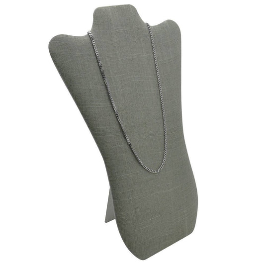 Grey Linen Curved Jewelry Necklace / Chain Display Easel