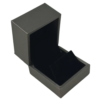 Luxury PU Leather Steel Grey Necklace Earring Gift Box