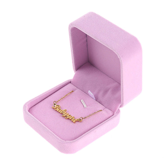 Pink Velvet Pendant Earring Necklace Jewelry Box