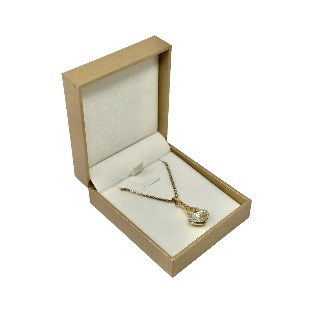 Luxury Linen Gold Necklace Pendant Gift Box