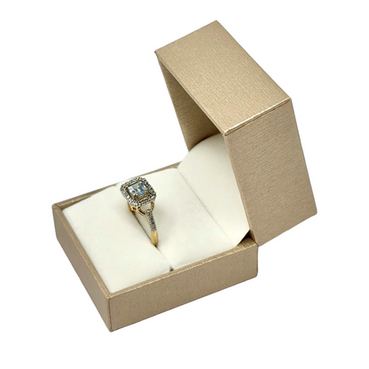 Luxury Linen Gold  Ring Gift Box