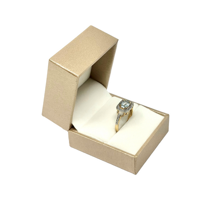 Luxury Linen Gold  Ring Gift Box