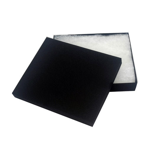 5 3/8" x 3 7/8" x 1" Matte Black Cotton Filled Paper Box